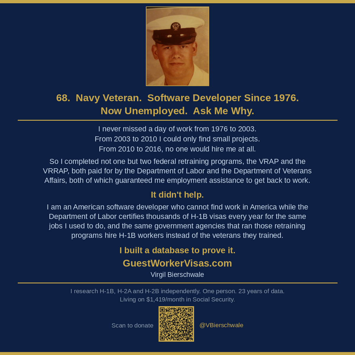 Virgil Bierschwale — Navy Veteran, Software Developer, GuestWorkerVisas.com